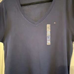 Tommy Hilfiger Ladies Deep Blue V-Neck Tee